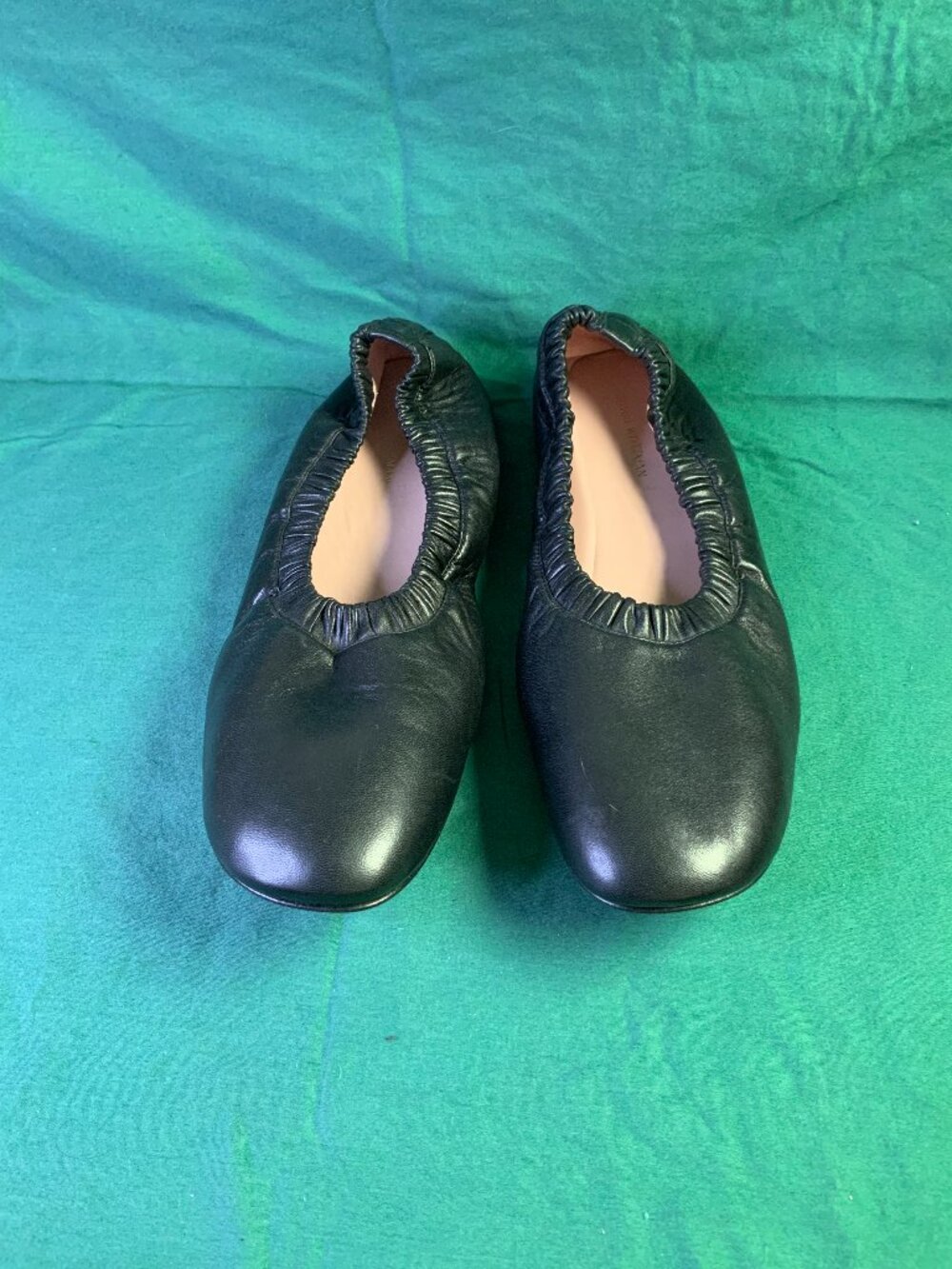Black Leather Stuart Weitzman Ballet Flats Size 11